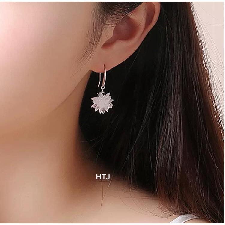 BÔNG TAI MÓC HOA CHÙM BẠC TA -