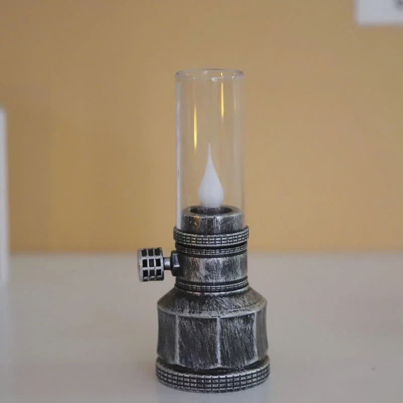 Combo Cặp 2 Đèn Dầu Thờ LED Vĩnh Cửu Dáng Cổ Điển – Ánh Sáng Vàng Ấm, Tặng Pin, Đèn Để Bàn Thờ