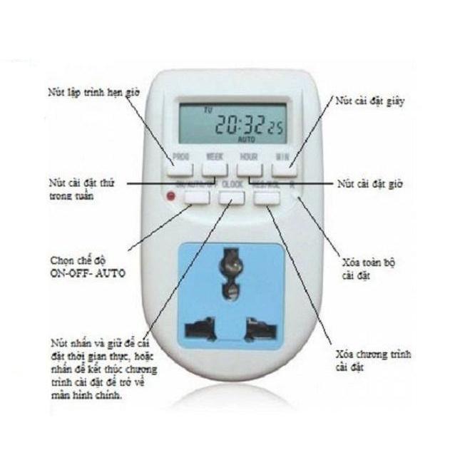 Ổ cắm hẹn giờ điện tử AL-06 220v -10A ổ cắm điện đa năng công tắc hẹn giờ timer hẹn giờ