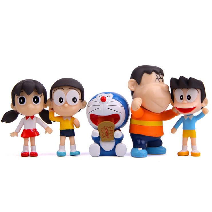 KHO-HN * Bộ 05 nhân vật Doraemon, Xuka, Xeko, Chaien, Nobita cho các bạn trang trí bàn làm việc, DIY