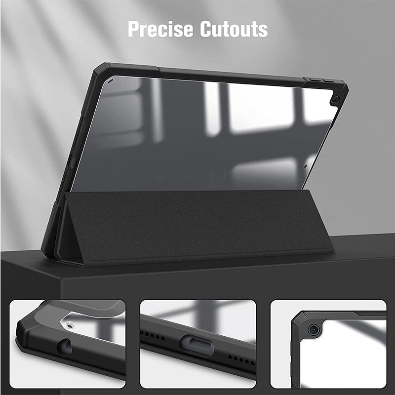 Bao Da Cover Lưng Trong Dành Cho Ipad Gen 9 8 7 10.2 Inch 2021 Có Khe Pencil