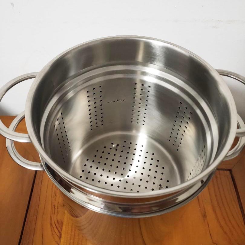 Bộ nồi luộc mỳ ống và xửng hấp Inox 304 Mini Pasta 18cm dung tích 3 lít