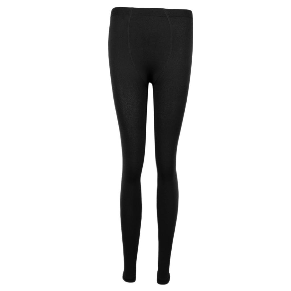 2pcs Black Fashion Ladies Fleece Leggings Basic Thick Winter Warm Tights Pants