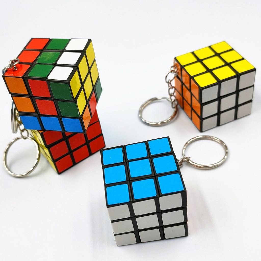 Móc khóa rubik 3*3cm-Móc Khóa Rubik 3x3 Xoay Được Khối Lập Phương Rubik 3 Tầng Keychain-Móc khóa rubik vuông 3x3 độc đáo