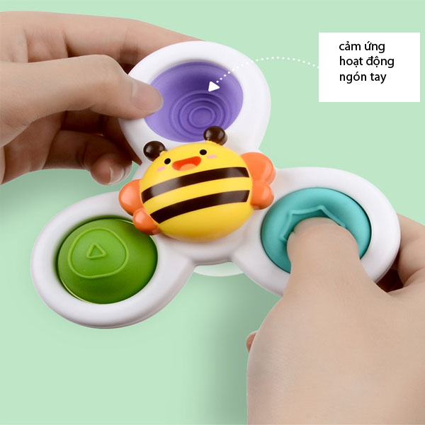 con quay spinner set 3 đồ chơi hình côn trùng, bộ 3 chong chóng dính tường cho bé - đồ chơi spinner hình côn trùng 3 món