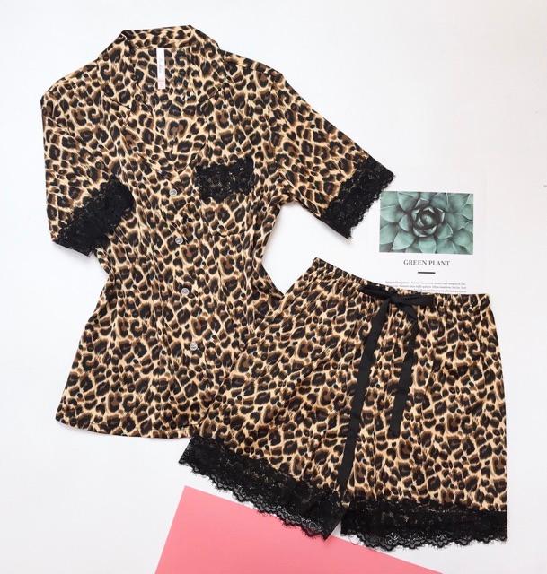 BỘ PIJAMA CỌC ĐÙI BEO SIÊU XINH