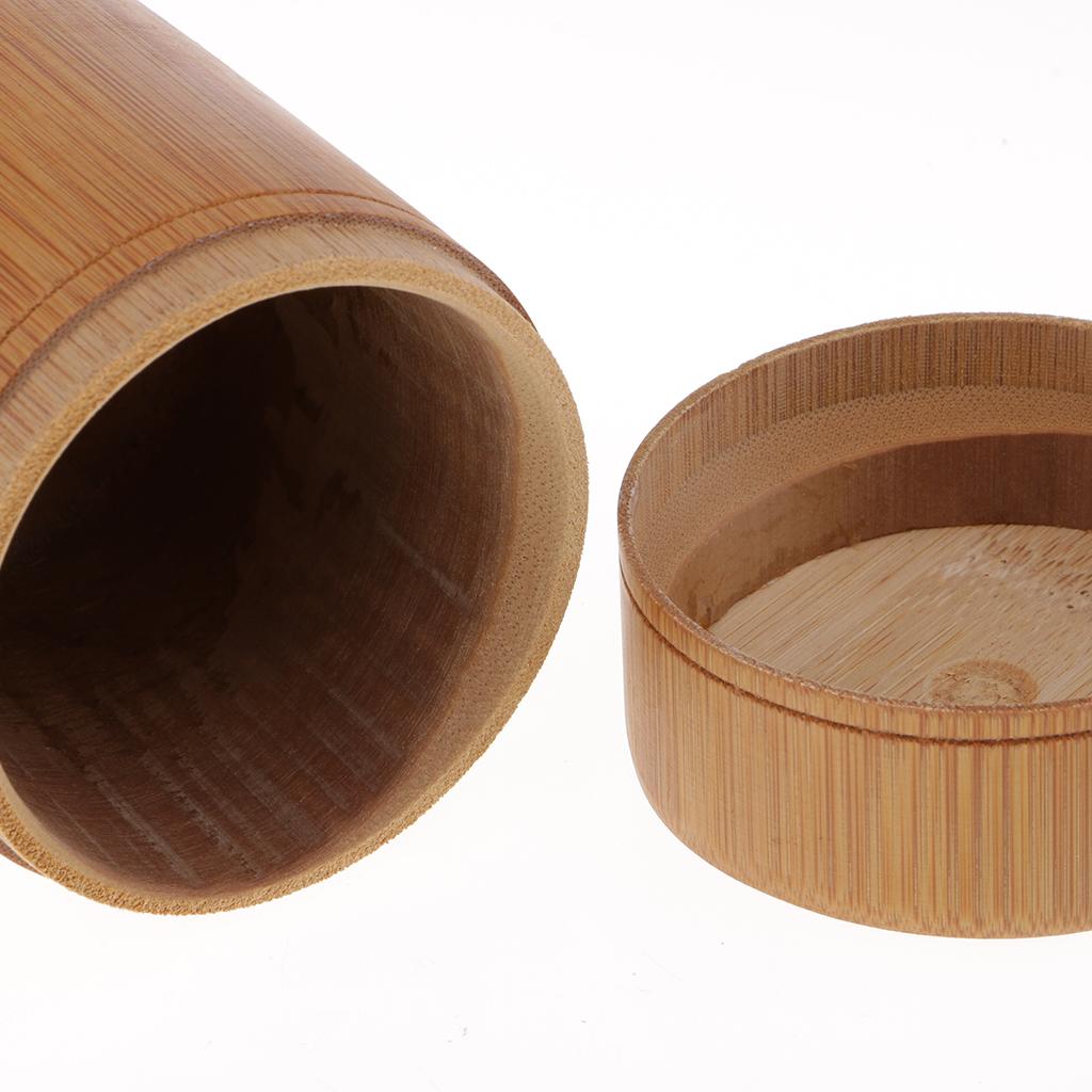 Tea Canister Bamboo Japanese Tea Box Storage Jar with Lid Tea Caddy Pot A