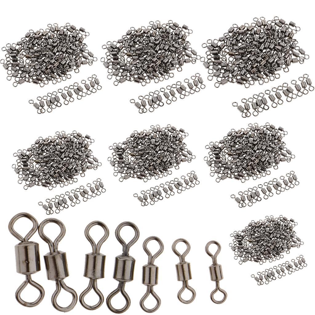 100pcs Fishing Barrel Bearing Roll Swivel Fixed Connector Snap