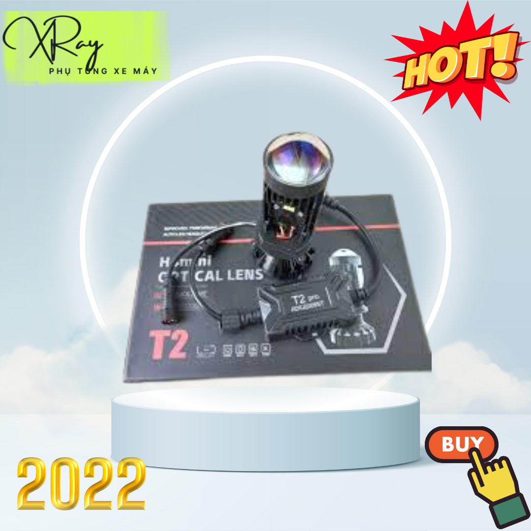 Đèn pha Led bi cầu mini T2 mẫu 2022 giá 1 bóng( hộp 2 bóng) phù hợp các loại xe máy, ô tô.