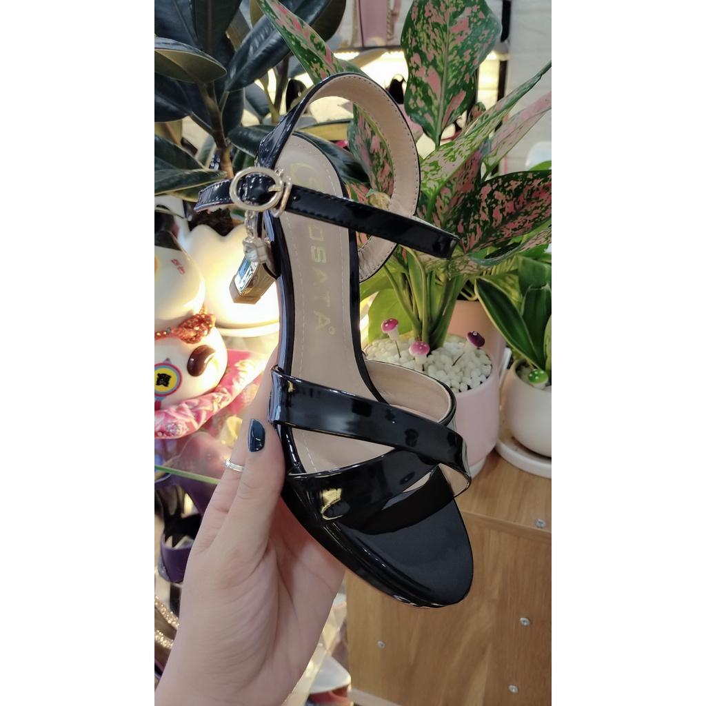 Sandal nữ quai chéo, da bóng cao cấp ROSATA RO386 - HÀNG VIỆT NAM - BKSTORE