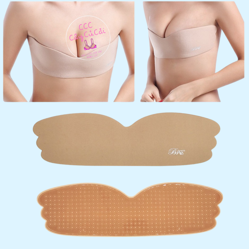 Miếng dán ngực thoáng khí, miếng dán nâng ngực tạo khe hình cánh bướm cho cô dâu mặc áo cưới cúp ngang hở lưng-CCC161