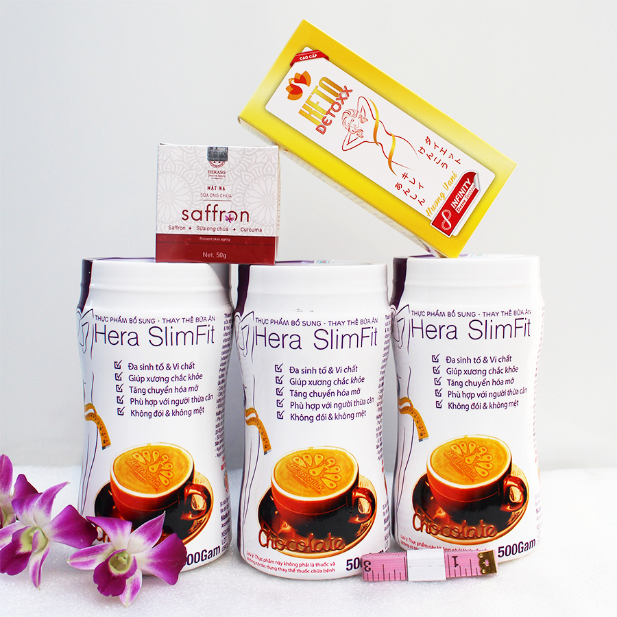 Combo 3 hộp Sữa hỗ trợ giảm cân Hera Slimfit 500gr - Giảm 3-7Kg/ 1 Liệu trình