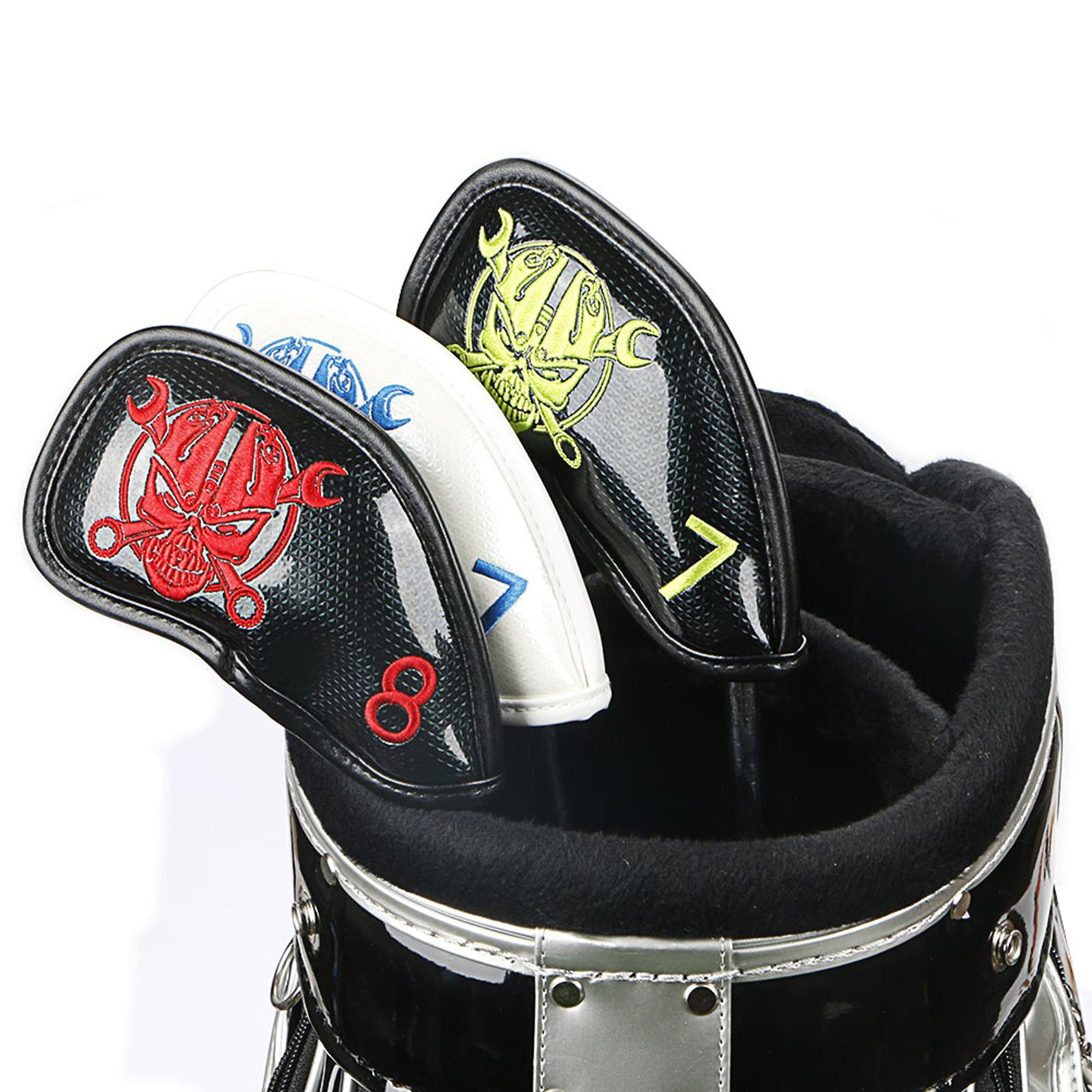 PU Leather Golf Iron Headcover Waterproof Club Head Cover