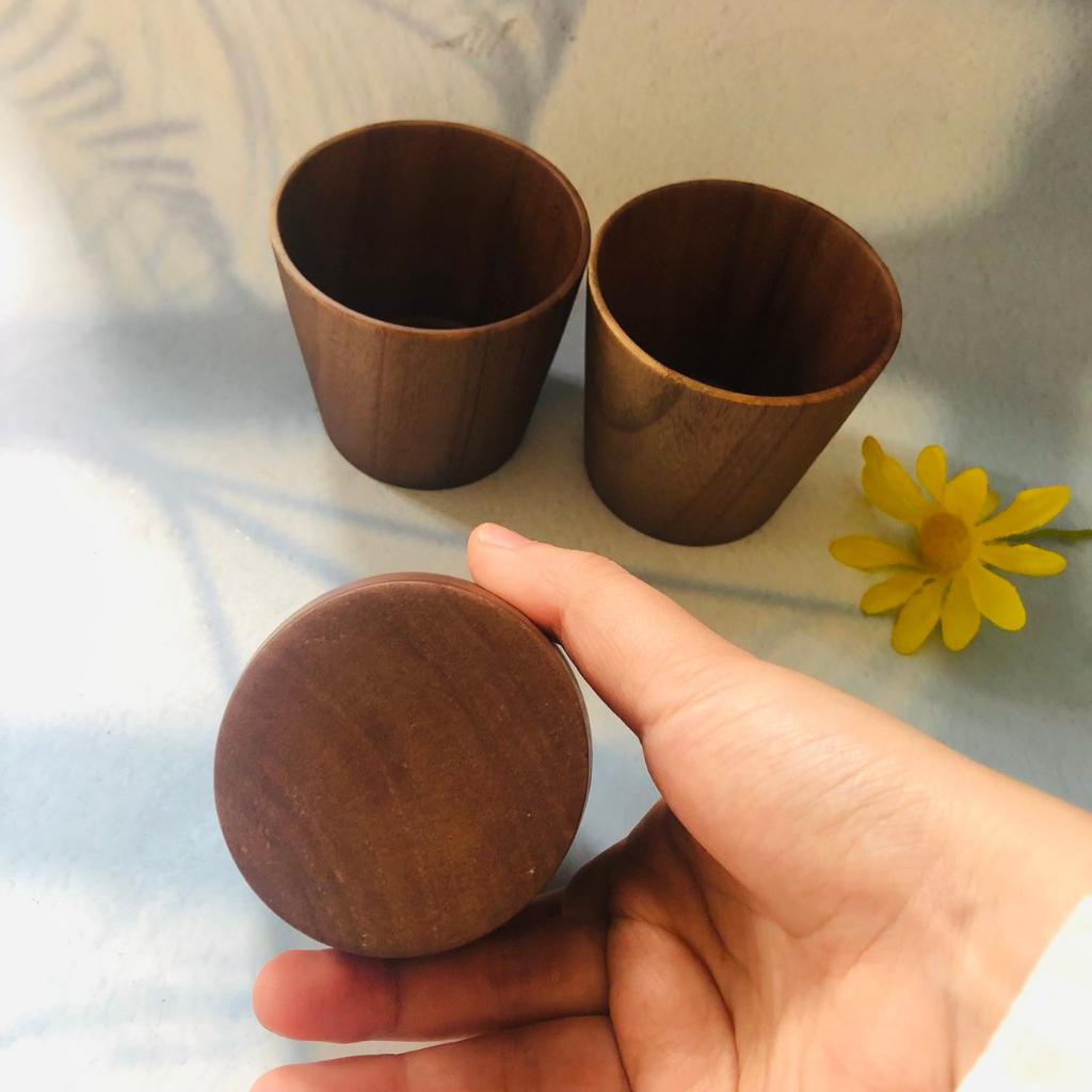 Cốc Gỗ Xoan Thân Trụ 7x8 cm Màu Chocolate , Cốc Uống Trà, Cà Phê, Basic Style, Chụp Ảnh Trang Trí