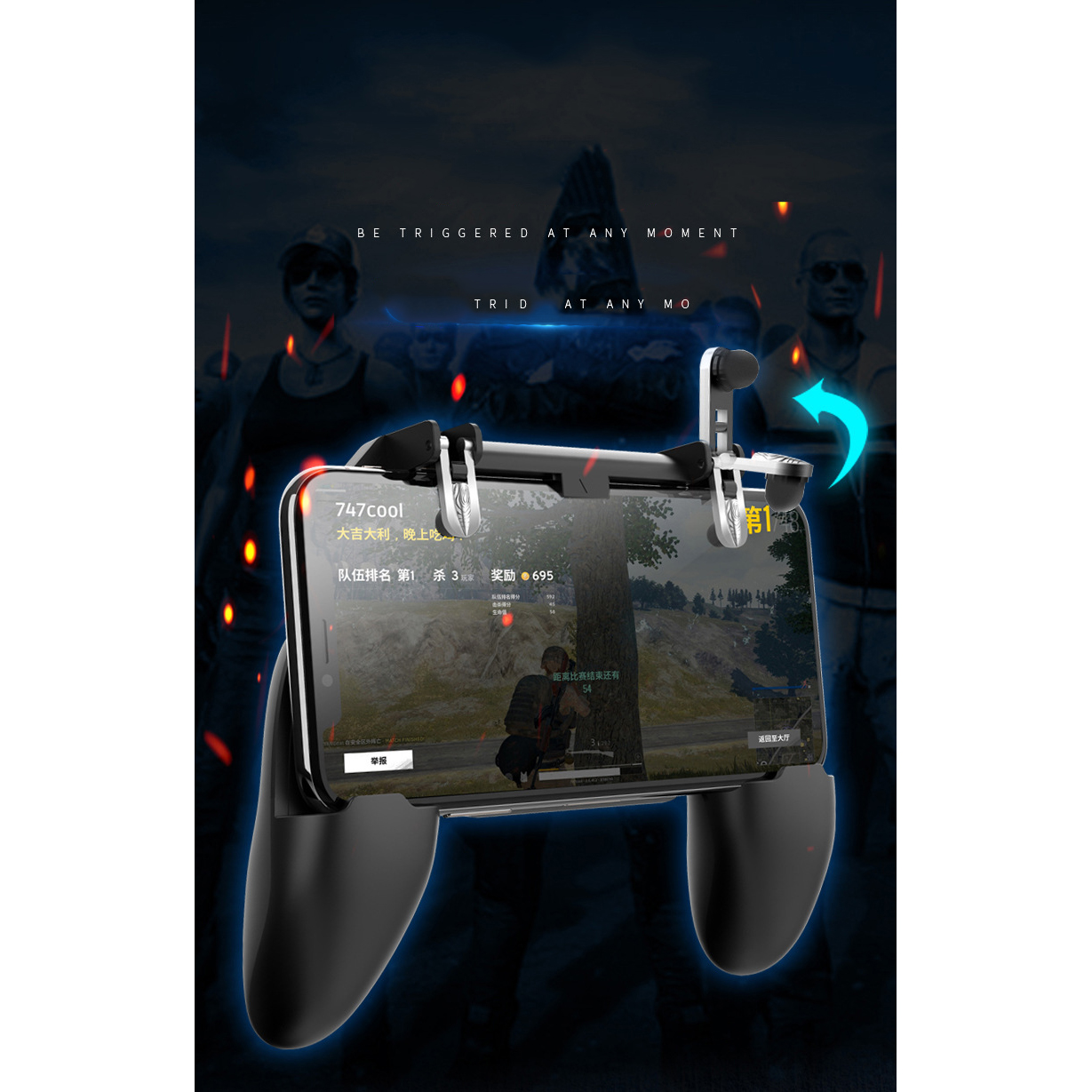 Tay Cầm Game Nút Chơi Game W11 Có Nút Chơi PUBG Cho Điện Thoại Pubg, Ros, Free Fire Controller