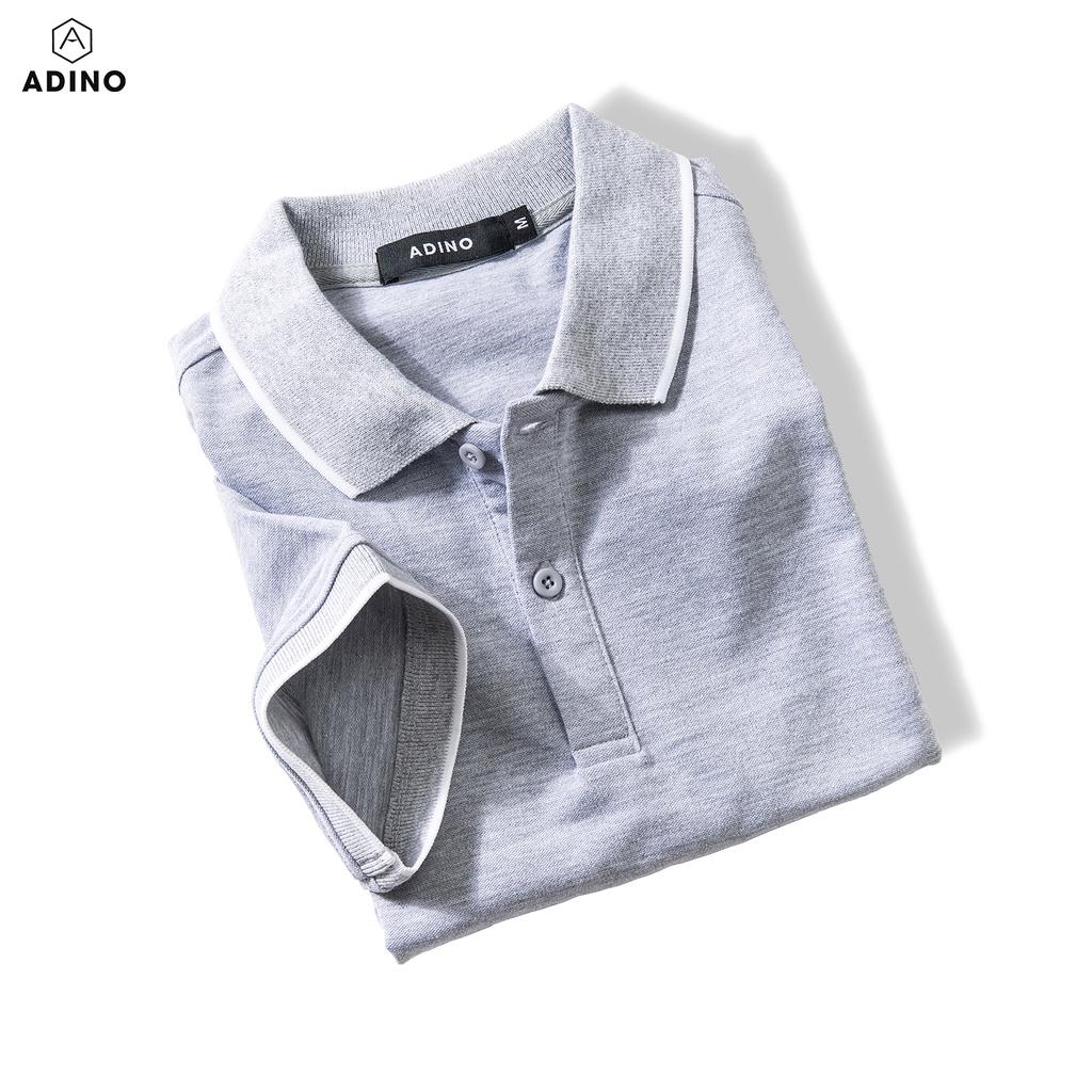 Áo polo nam nữ áo polo đôi áo polo nhóm ADINO 6 màu phối viền vải cotton co giãn dáng công sở slimfit hơi ôm trẻ trung