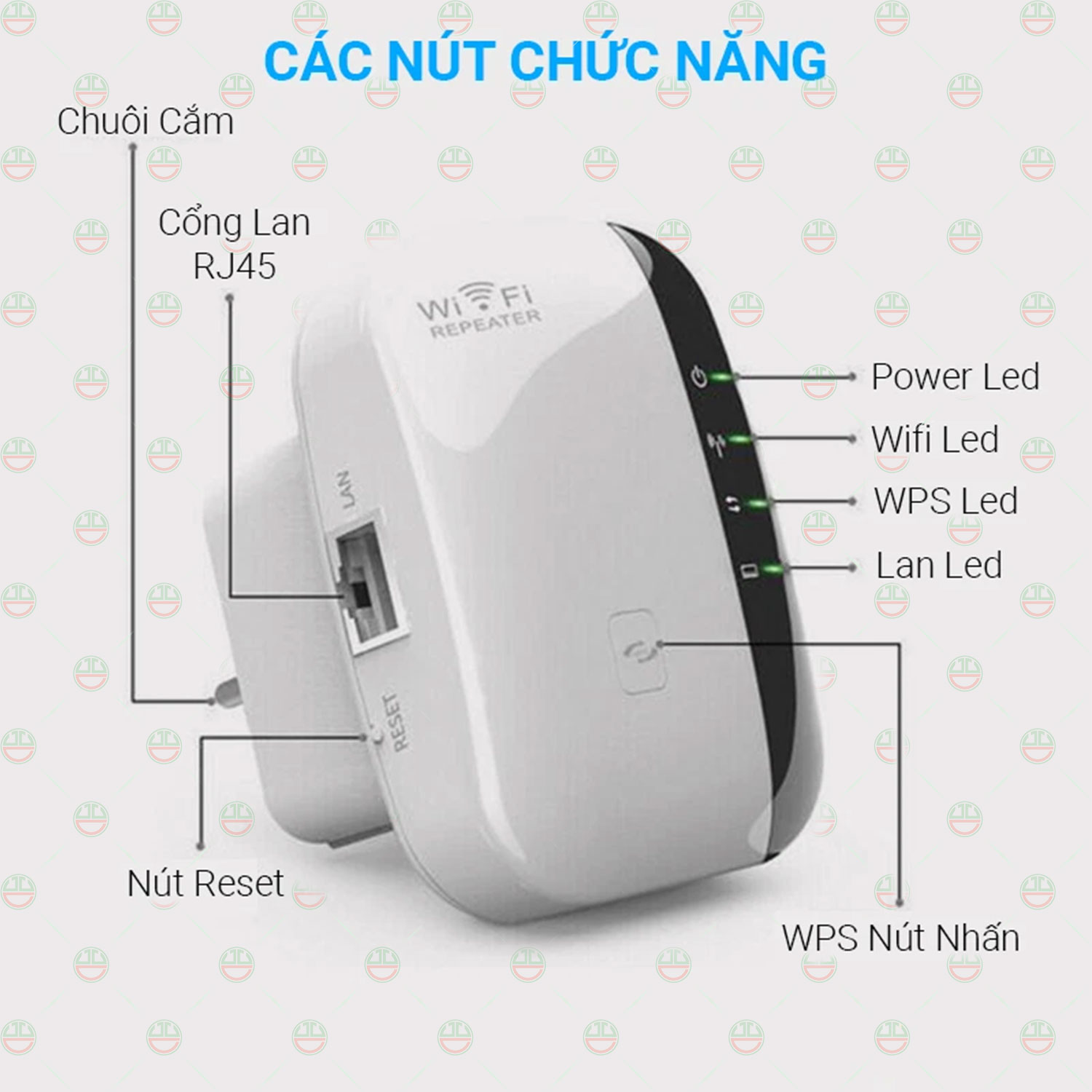 Kích Sóng Wifi Mạnh Mẽ KhoNCC Hàng Chính Hãng Tăng Cường Khoảng Cách - Chuẩn N 300Mbps - Phủ Nhà Nhiều Tầng - Hàng Quán Ăn Cafe Sân Vườn