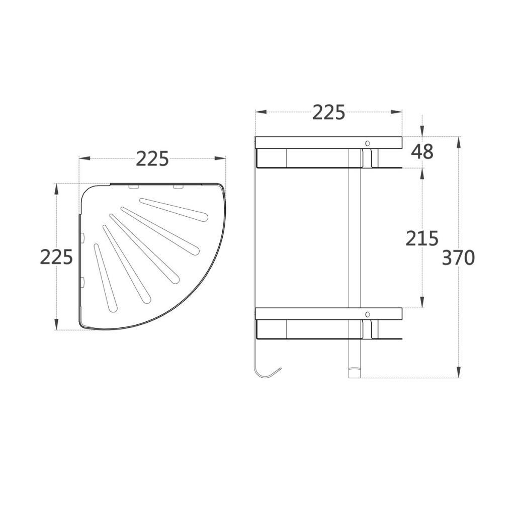 Two Tier Shower Caddy Shelf Bathroom Wall Rack Storage Organizer Holder