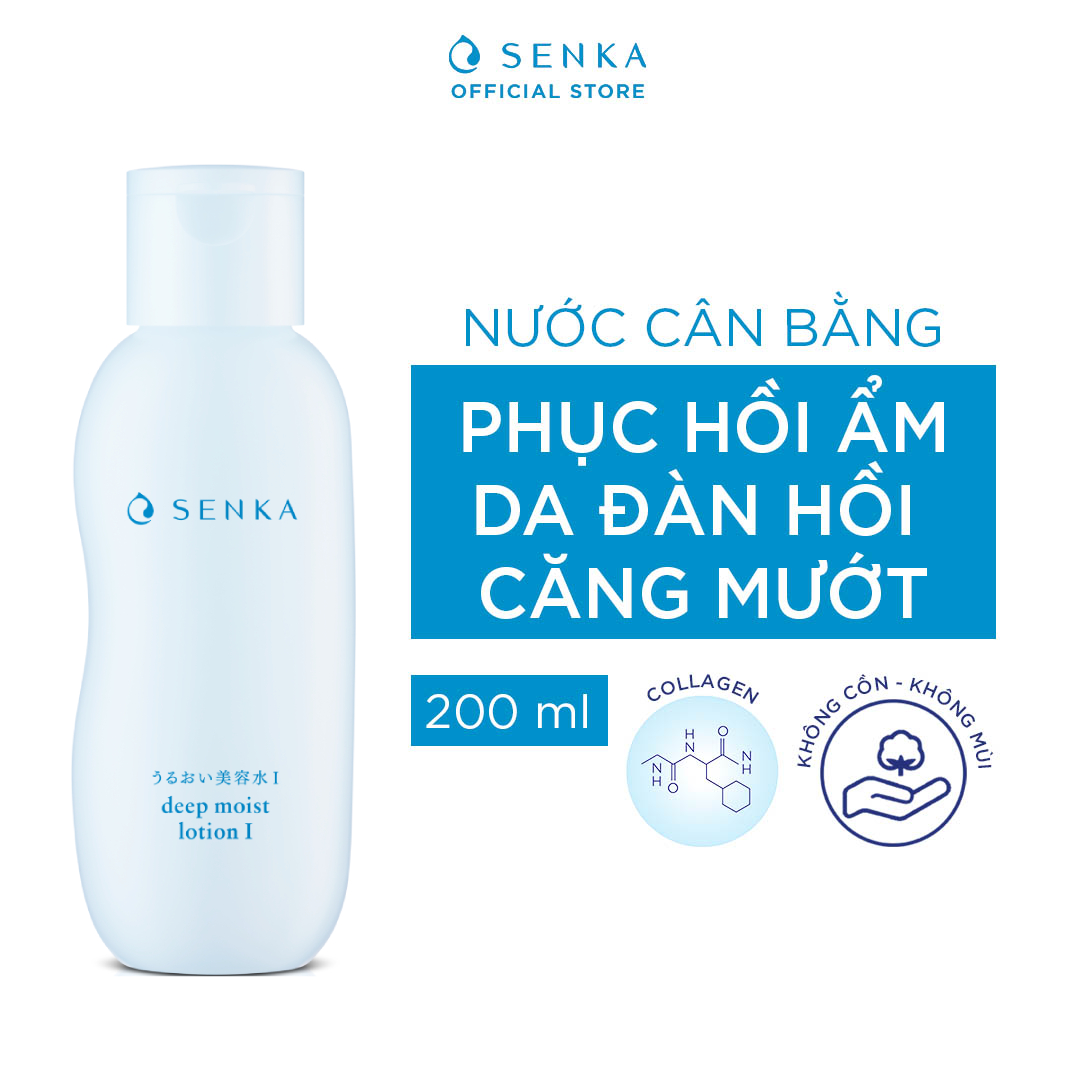 Nước Dưỡng Trắng & Làm mềm da Không Cồn SENKA AQUA BRIGHT LOTION 200ml