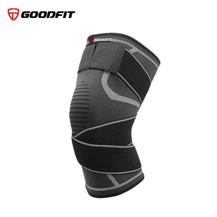 Bó gối thể thao GoodFit 2 trong 1 GF511K (1 chiếc) Bó gối, băng gối thể thao GoodFit dày dặn co giãn 4 chiều, bó gối bóng chuyền kèm dây quấn trợ lực chắc chắn