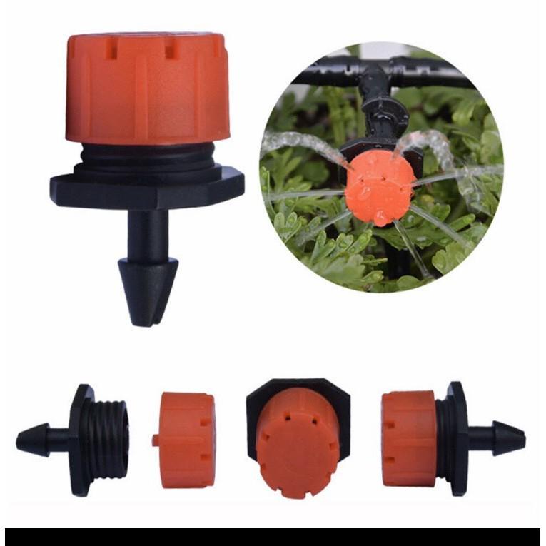 Bộ kit tưới nhỏ giọt tiết kiệm gồm 20 béc tưới 8 tia điểu chỉnh nhỏ giọt - Bộ kết nối ren xanh