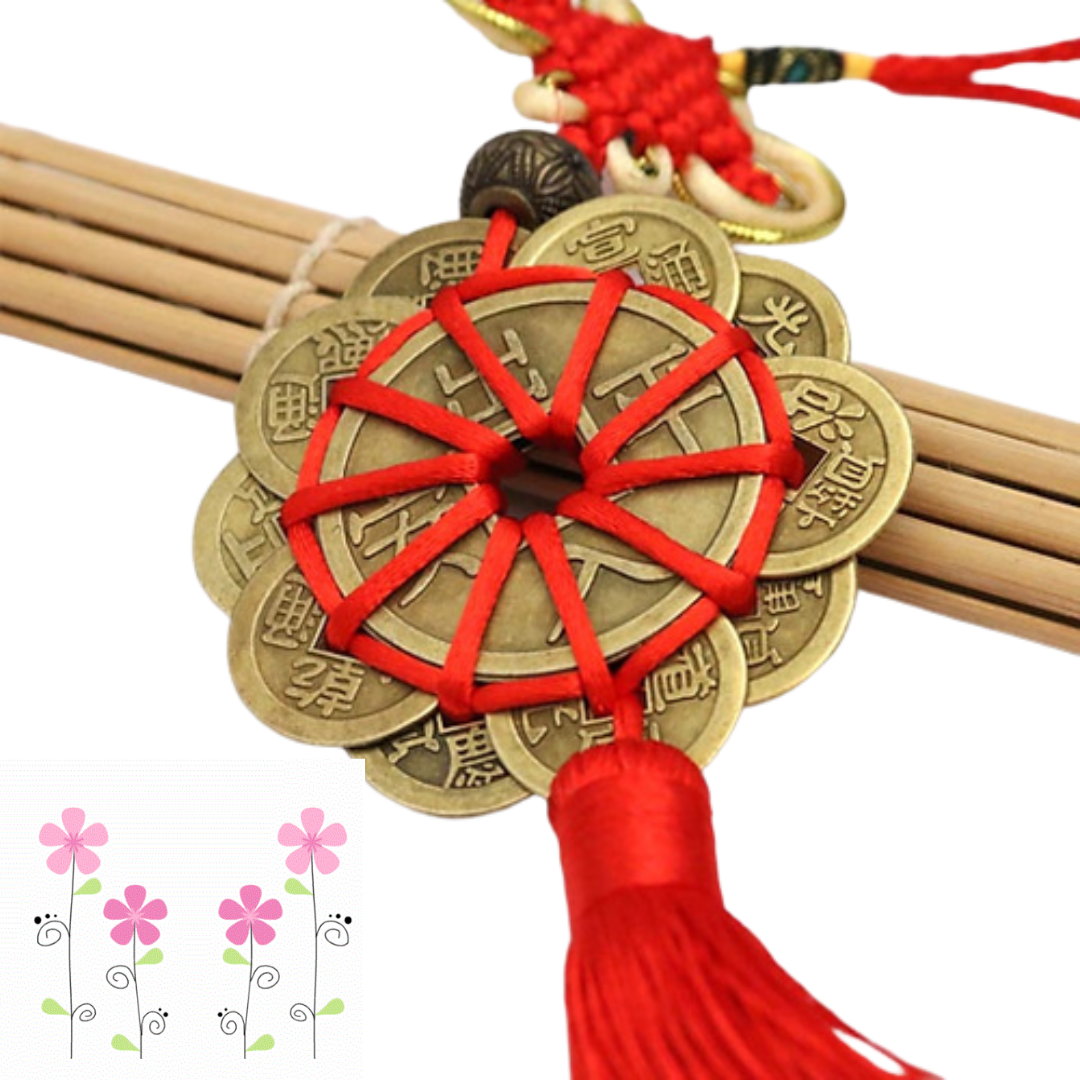 Dây xu hoa mai 10 cánh trang trí cửa nhà - cây tài lộc - treo ô tô