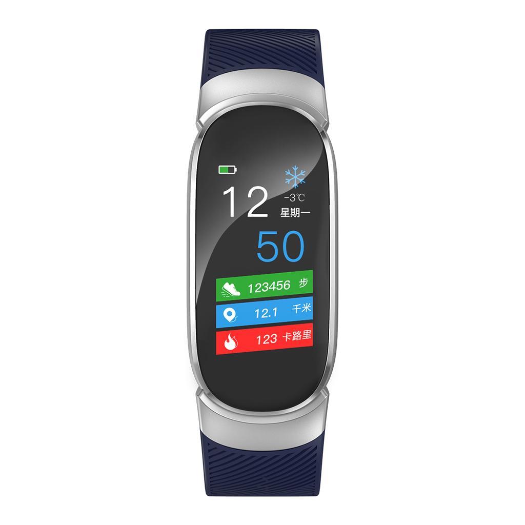 QW16 IP67 Waterproof Sport tooth 4.0 Colorful TPU Smart Bracelet Watch Blue