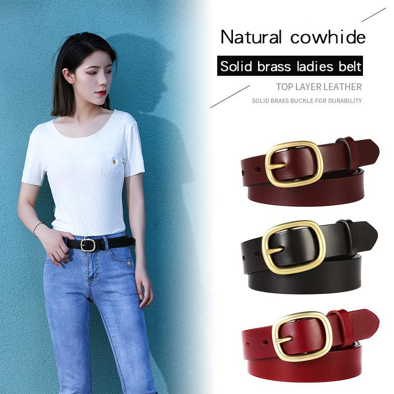 Đồng Nguyên Chất Pin Khóa Nữ Đầu Dây Da Dây Da Nữ Đa Năng Thời Trang Dây Da