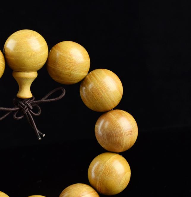 Vòng tay nam nữ gỗ đàn hương vàng 10-12 ly VG16