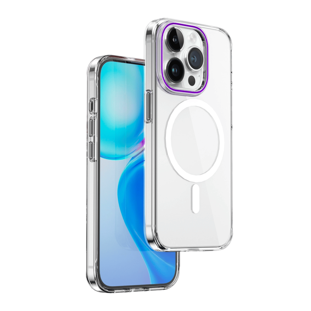 Ốp Lưng Trong Suốt Cho IPHONE 15 Pro/ 15 Pro Max WIWU Viền Camera Màu, Chống Sốc, Mặt Lưng Chống Ố Vàng, Hỗ Trợ Không Dây - Hàng Chính Hãng