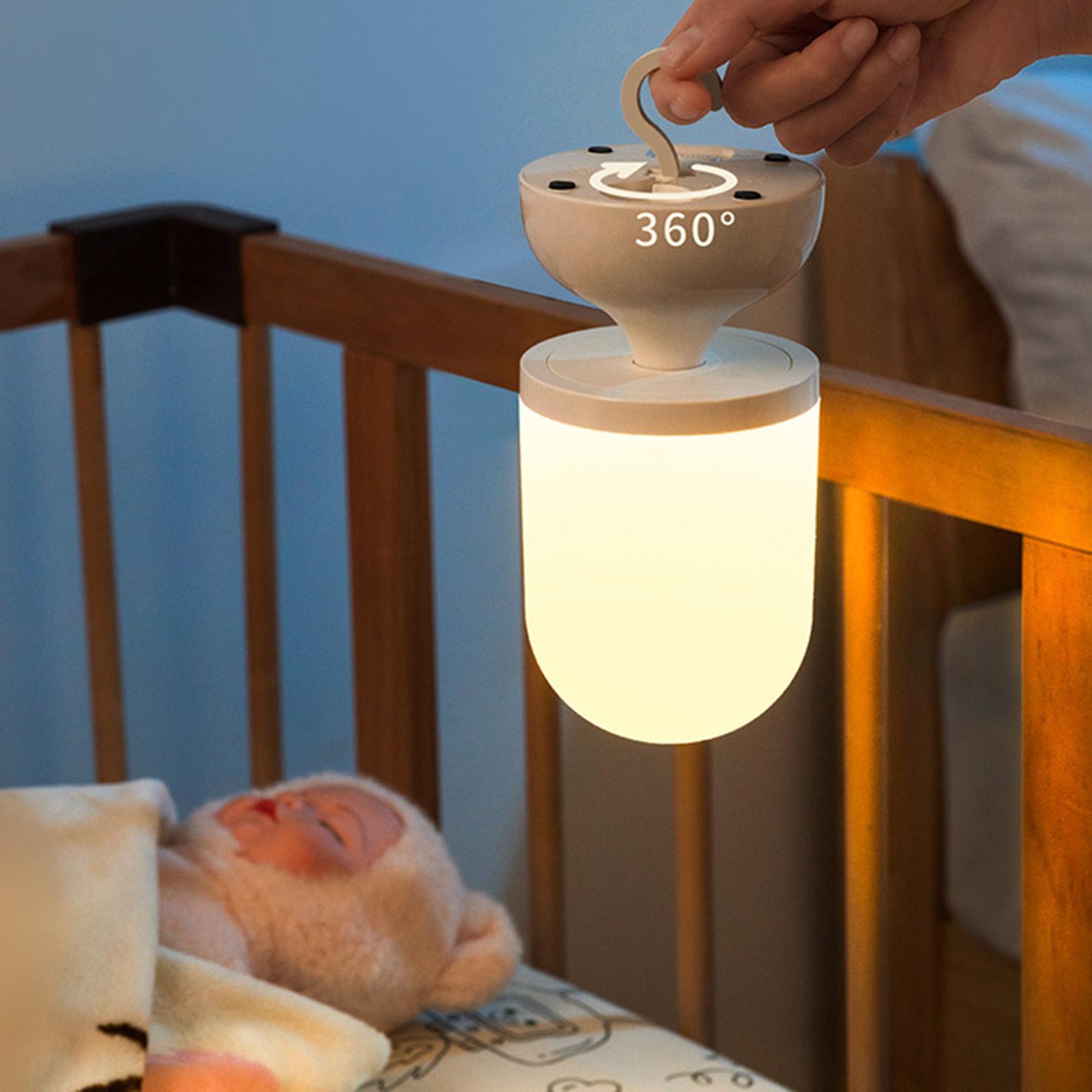 LED Night Light Voice Control Lamp USB Rechargeable Timer for Home