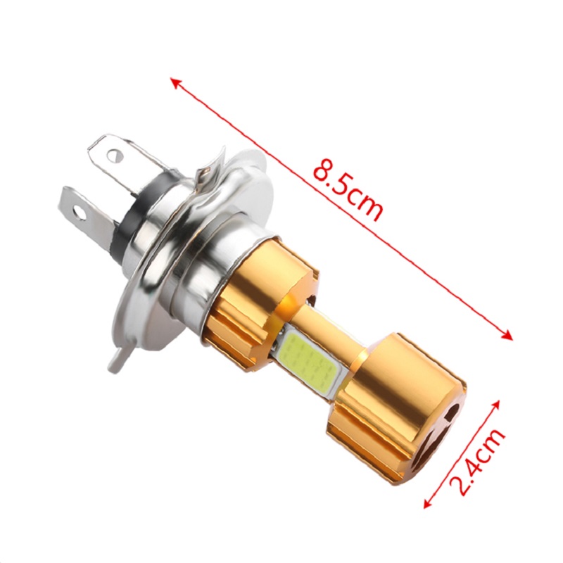 Đèn Fa Led 3 tim chân H4 ánh sáng trắng cho xe máy -TKBs.211