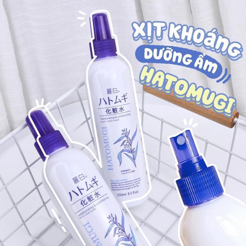 Xịt Khoáng Ý Dĩ Dưỡng Ẩm Làm Sáng Da Hatomugi Moisturizing &amp;amp; Conditioning The Mist Lotion 250ml