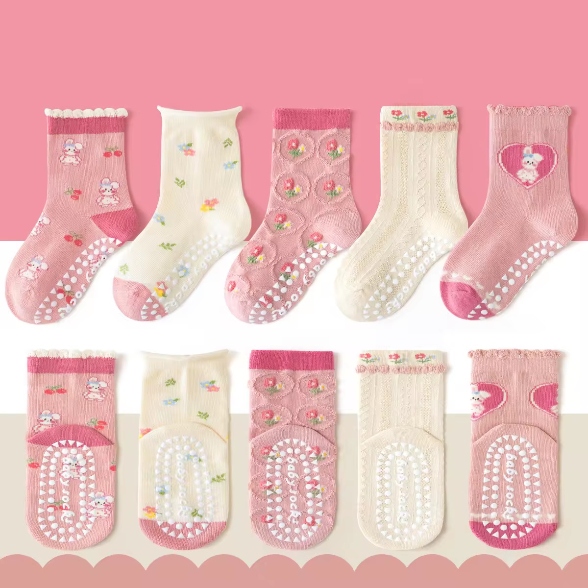 SET 5 ĐÔI TẤT VỚ 41 SIÊU XINH DỄ THƯƠNG TỪ 1-12 TUỔI DÀNH CHO BÉ GÁI