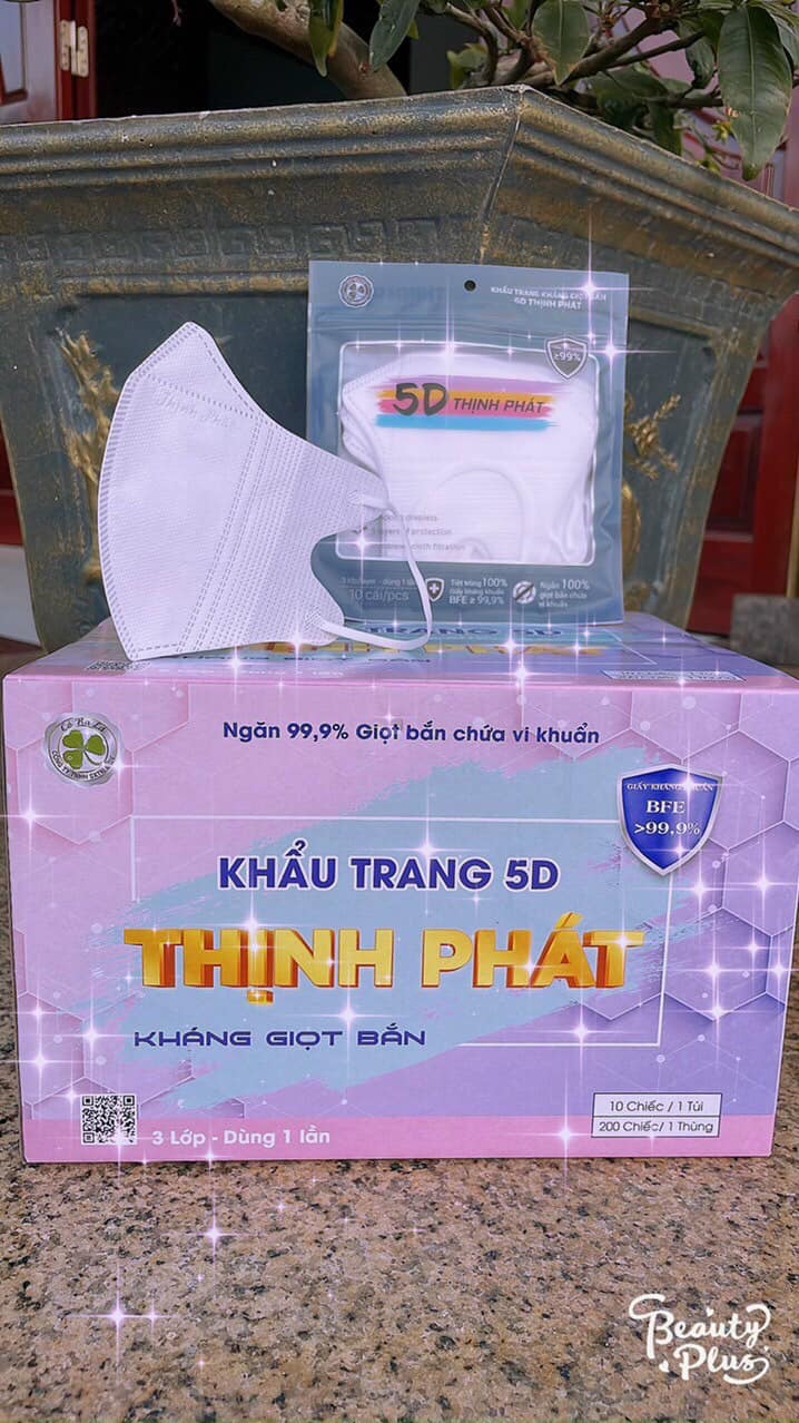 THÙNG 100C CHẾC KHẨU TRANG 5D NGĂN NGỪA GIỌT BẮN THINH PHÁT CHO NGƯỞI LỚN