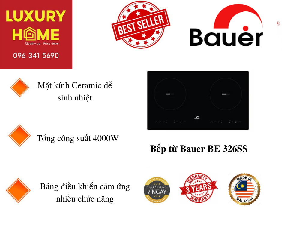 Bếp từ Bauer BE 326SS - Hàng chính hãng