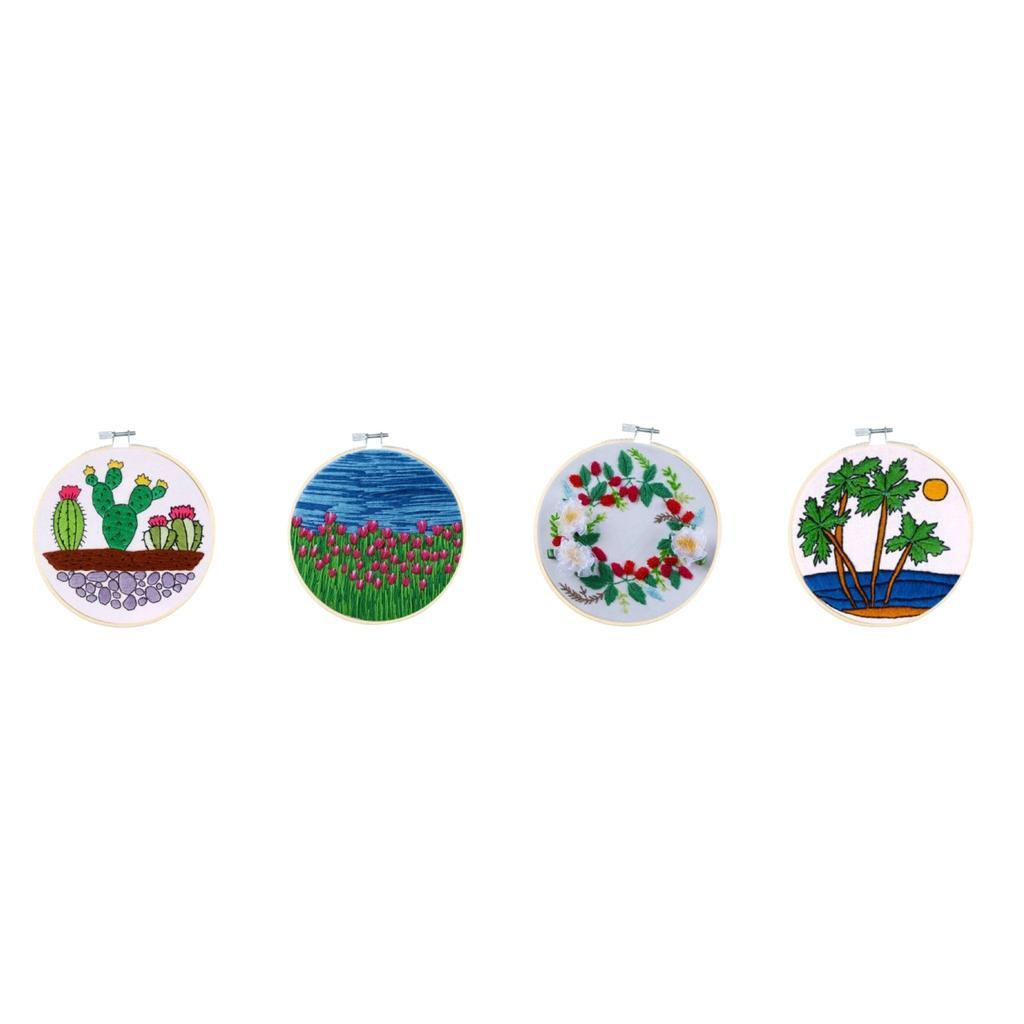 1 Set Embroidery Starter Kit, Full Range of Embroidery Starter Kit with Pattern for Beginner Including Embroidery Cloth Embroidery Tools Kit