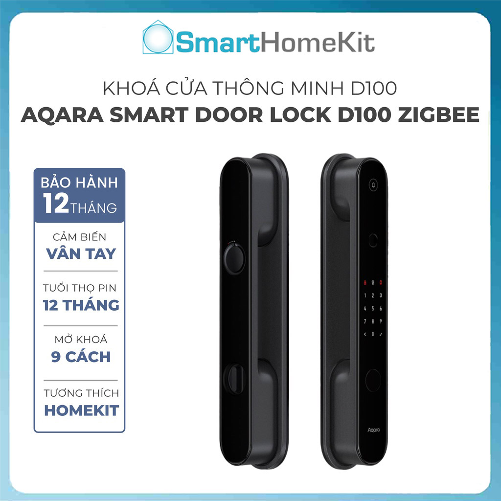 Khóa Thông Minh Aqara D100 Smart Lock Bản Quốc Tế - Khóa Push Pull Tiện lợi, mở cửa bằng vân tay, app - Hàng Chính Hãng