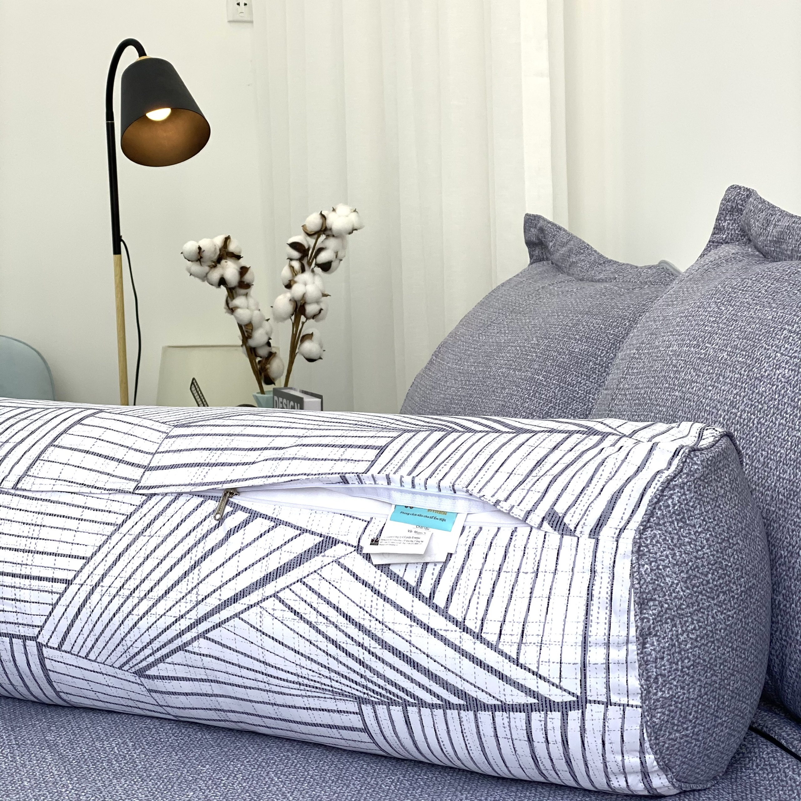 Bộ ga giường KBedding by Everon KMTP 112 Microtencel Xám phối trắng