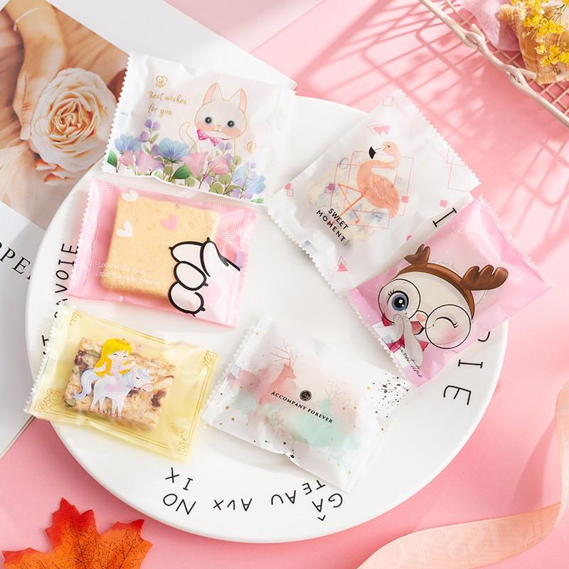 Set 100 Túi Đựng Bánh Cookies/Bánh Quy/Kẹo Nougat 5.5CM X 8.5CM