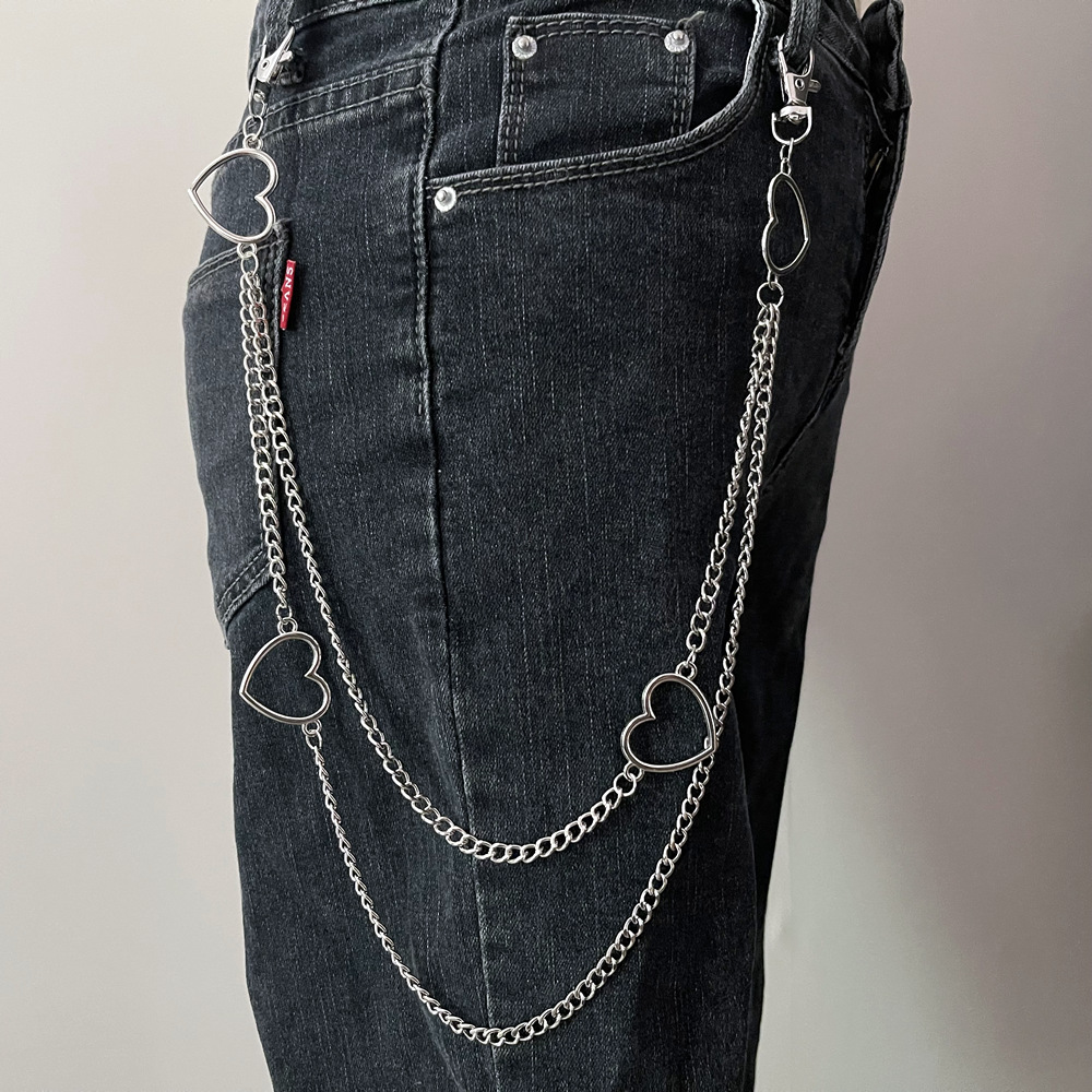 Dây đeo thắt lưng unisex cá tính body chain xích chuỗi titan đeo đai quần đeo phụ kiện hình trái tim ấn tượng