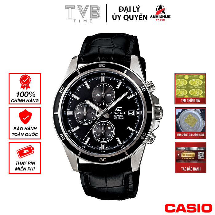 Đồng hồ nam dây da Casio Edifice chính hãng EFR-526L-1AVUDF