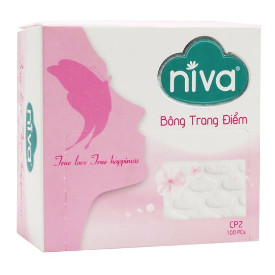 Bông Trang Điểm Niva CP2- 100% Bông Thiên Nhiên Cao Cấp Nhập Khẩu