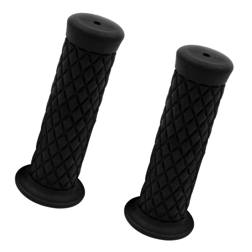 2 Pair Motorcycle Retro Left and Right Handle Bar Handlebar Grips  Dark
