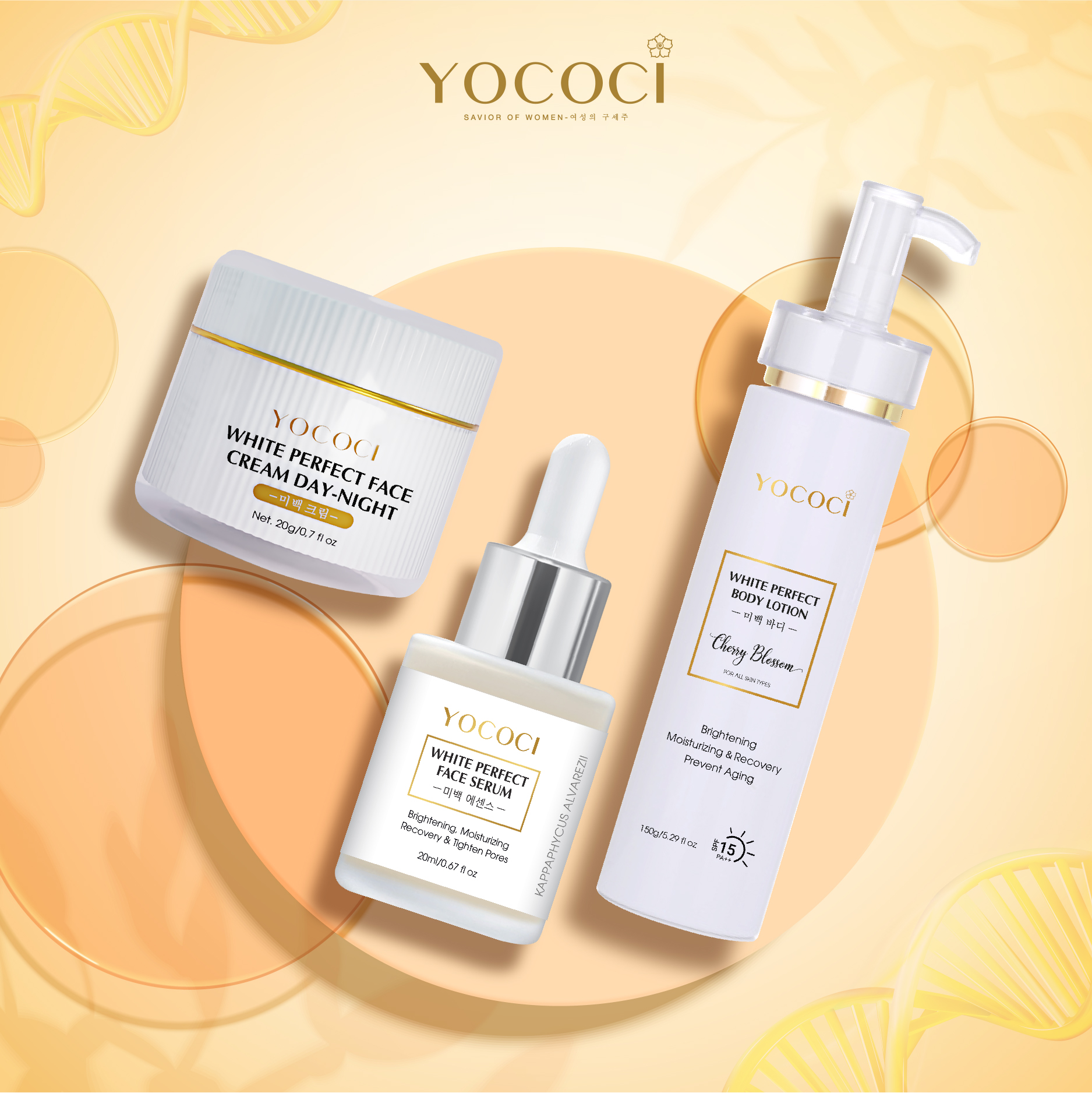 Bộ 3 sản phẩm Yococi (Kem Body 150g + Kem Face 20g + Serum 20ml)