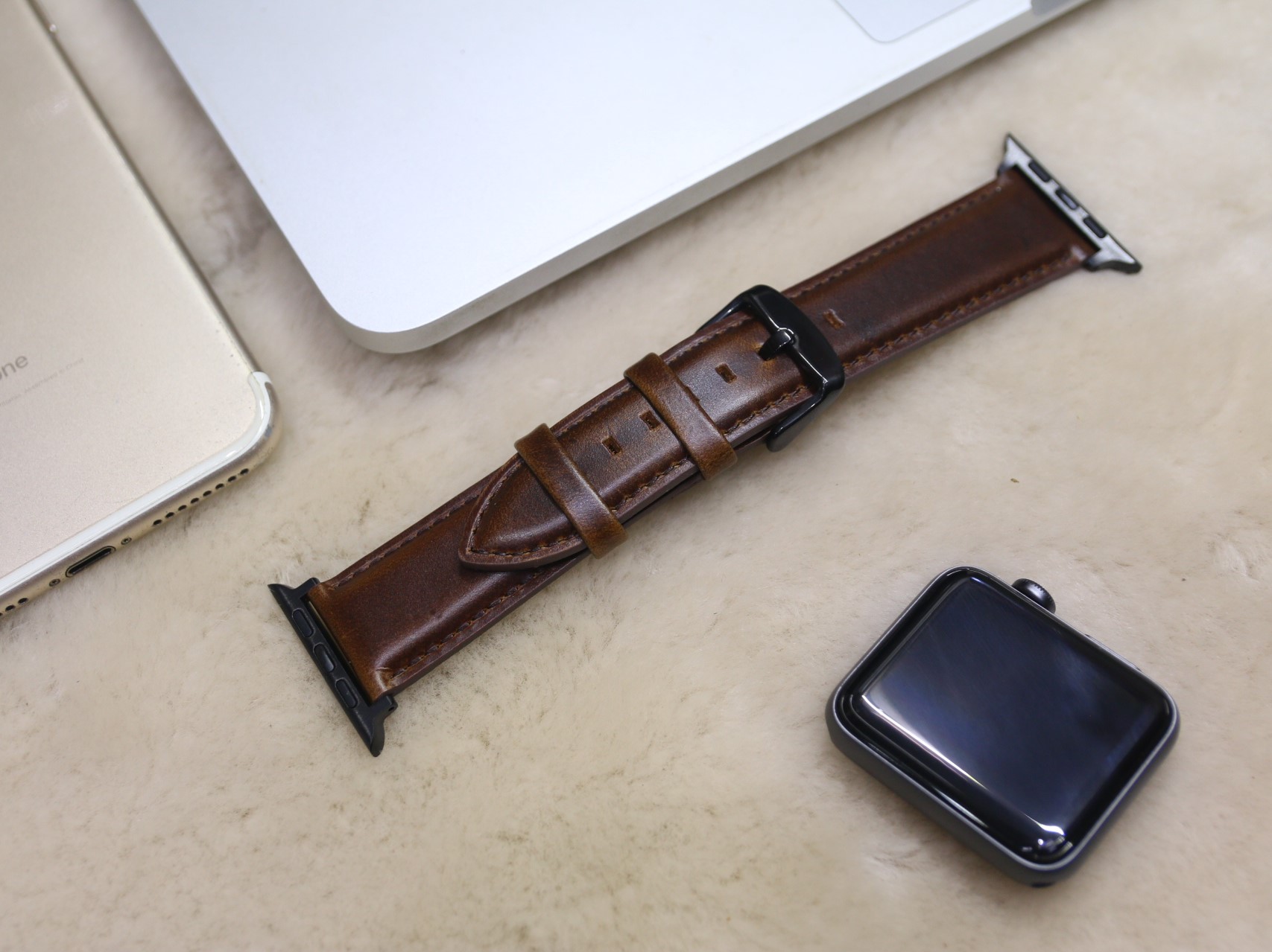 Dây đeo thay thế dành cho Apple Watch da sáp dầu cao cấp