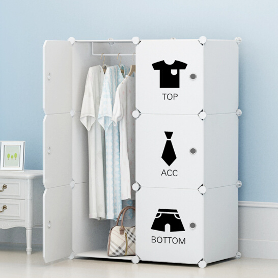 Tủ nhựa lắp ghép 6 ô có decal dễ thương