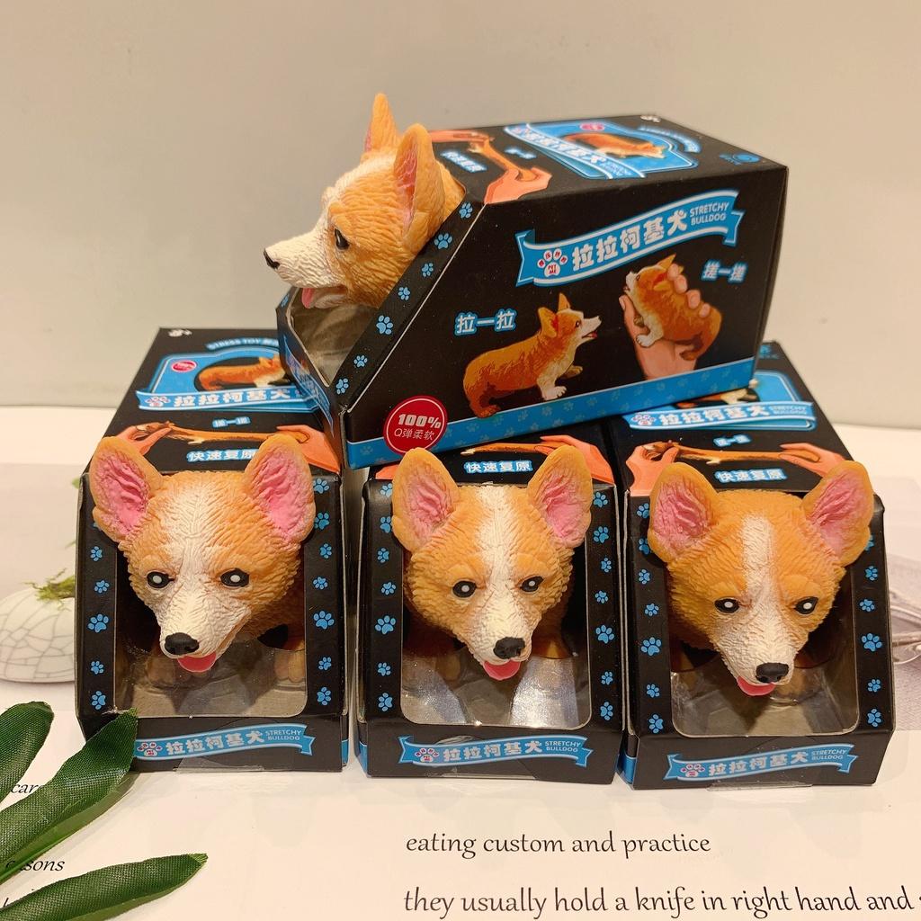 Đồ chơi Squishy Mochi hình CHÓ CORGI SẦN HỘP mềm mịn dễ thương chân thực giảm stress co dãn đàn hồi ngộ nghĩnh chậm tăng