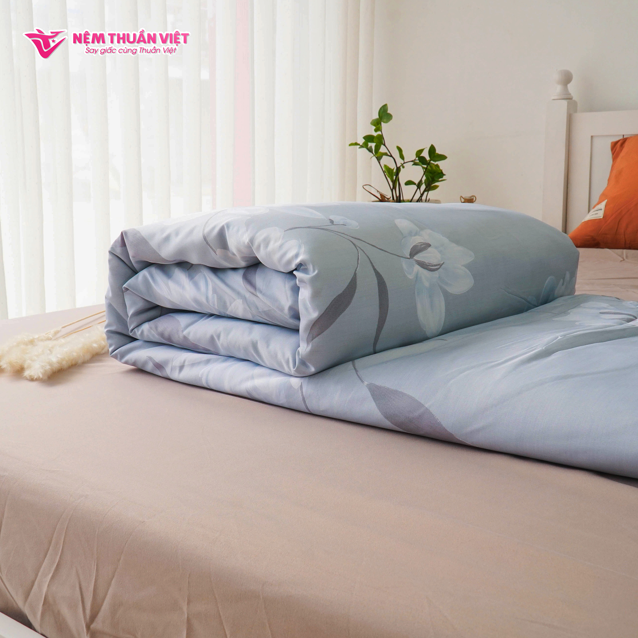 Chăn Mền Tencel Thuần Việt Cao Cấp - Xám TVM01 180x200