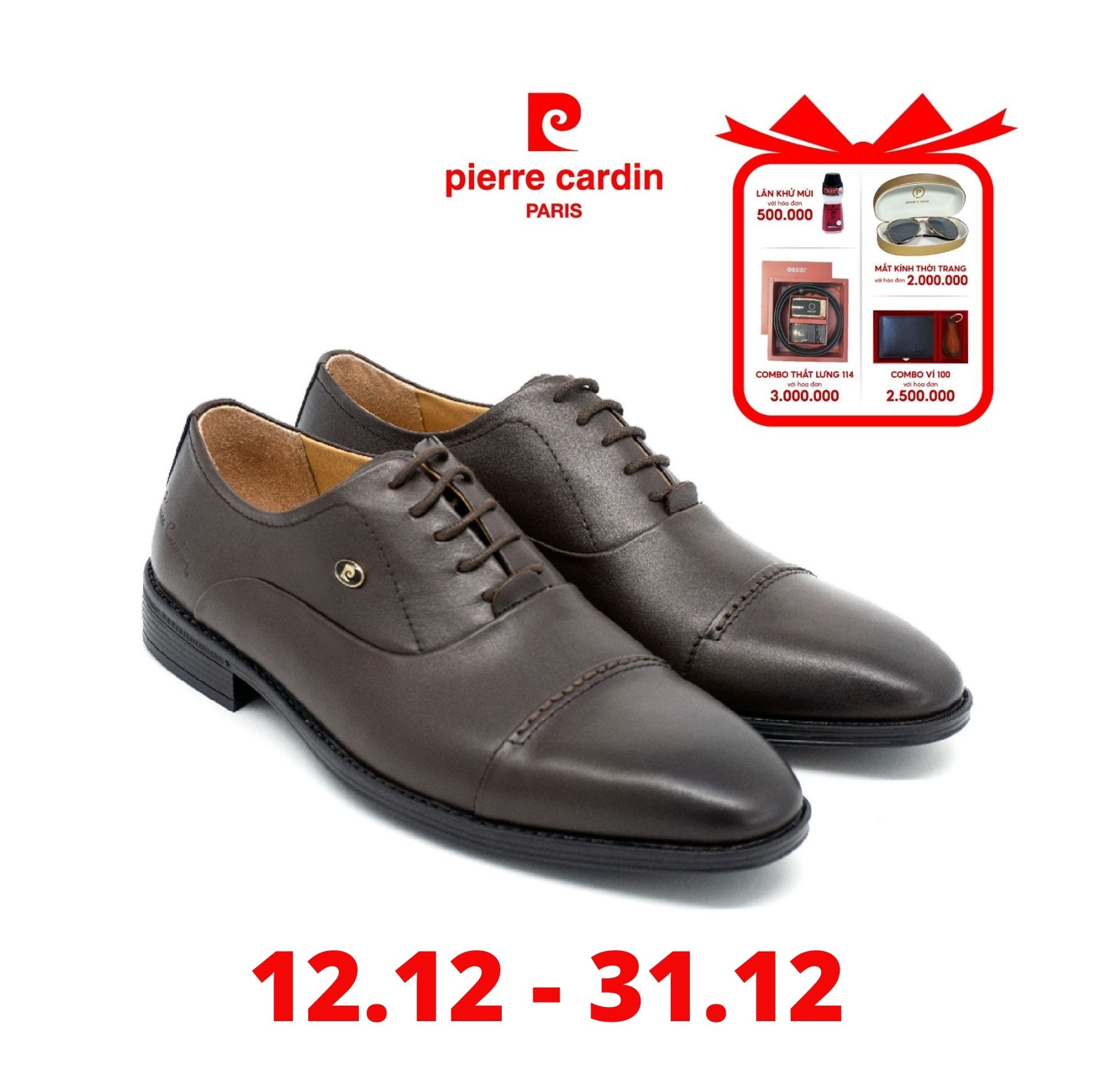 Giày nam Pierre Cardin PCMFWLD306BRW màu nâu